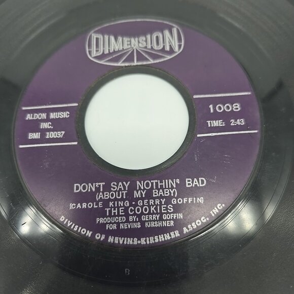 Dont Say Nothing Bad / Softly In the Night by The Cookies 45 RPM Vinyl Record - Picture 2 of 3